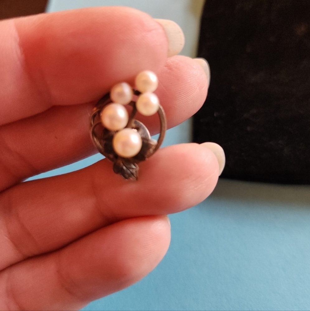 Vintage pearl art Deco brooch pin Early 1900s